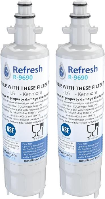 Refresh R9690 Refrigerator Water Filter Compatible with LG LT700P
