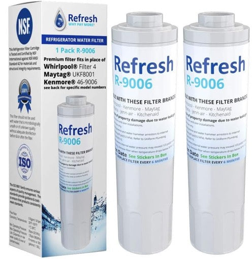 Refresh R9006 Replacement Refrigerator Water Filter for UFK8001 / WF295 / WSM-2