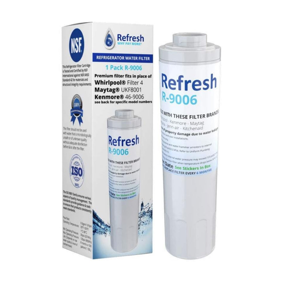 Refresh R9006 Replacement Refrigerator Water Filter for UFK8001 / WF295 / WSM-2